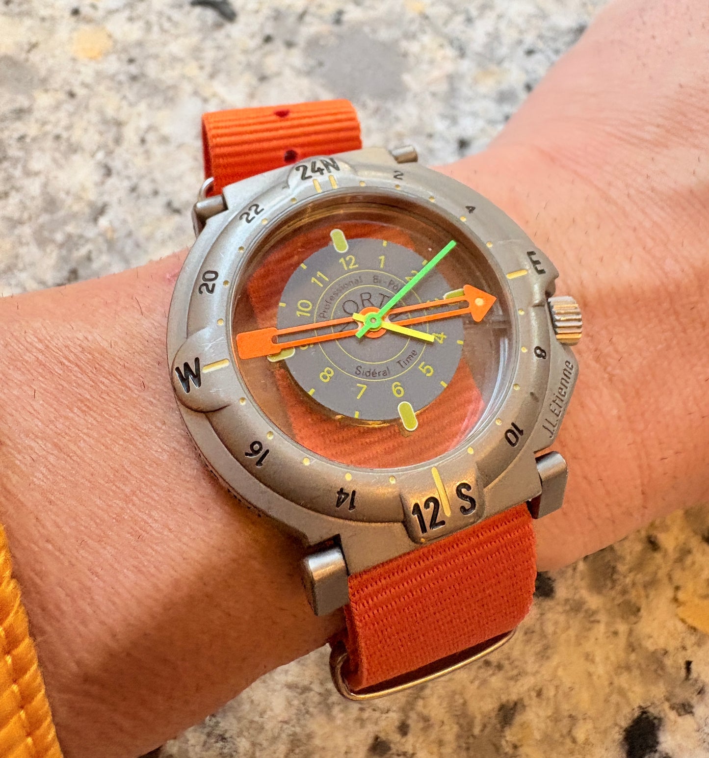 ultra special rare 1989s limited 1500 Yema Bipole Duopoly Trans-Antarctic Titanium Quartz Watch