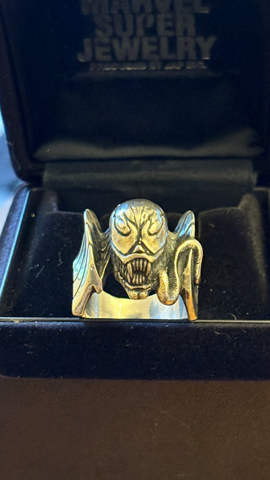 super rare vintage  JAP Studio  spiderman Venom silver  925 ring