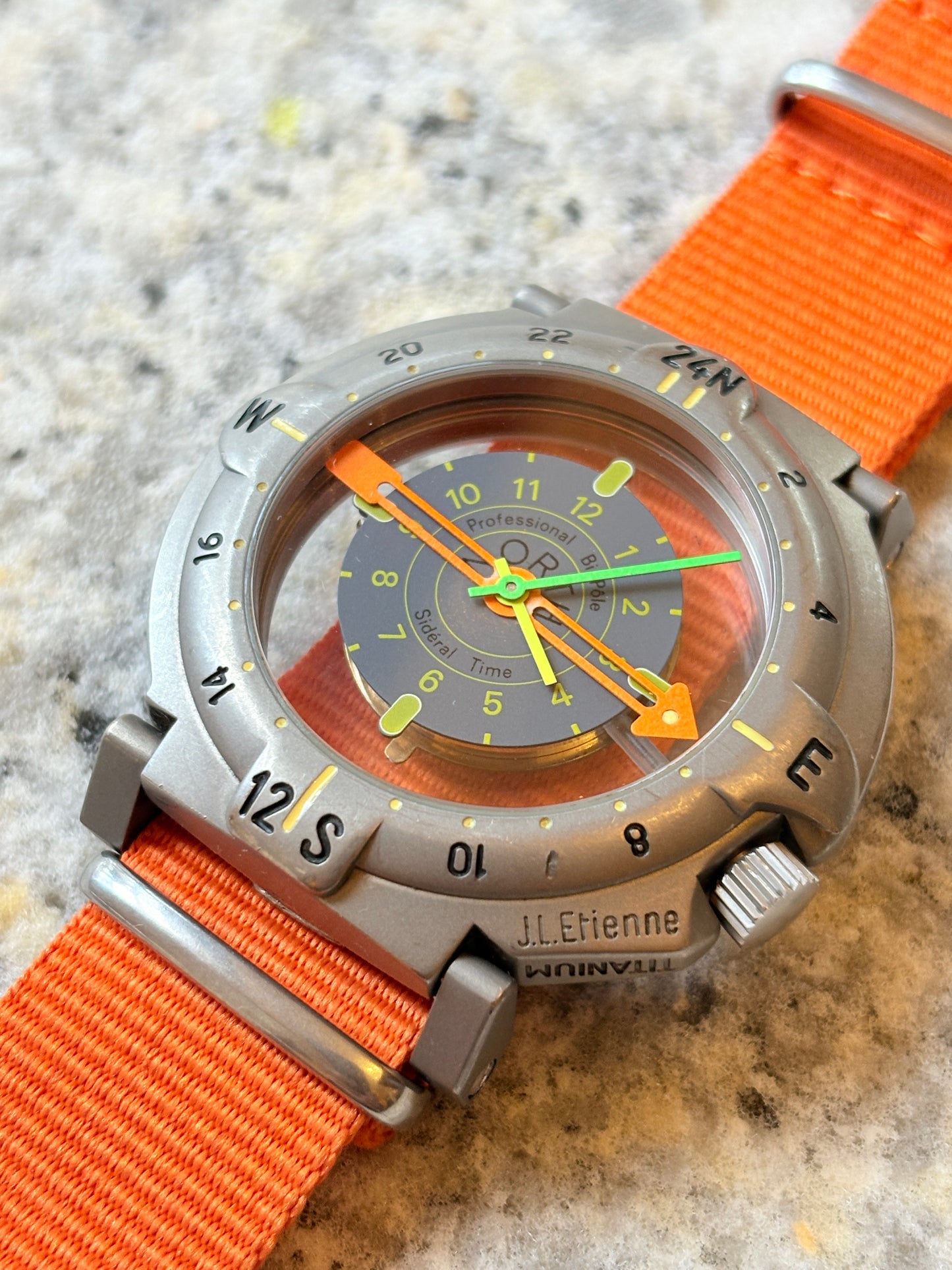 ultra special rare 1989s limited 1500 Yema Bipole Duopoly Trans-Antarctic Titanium Quartz Watch