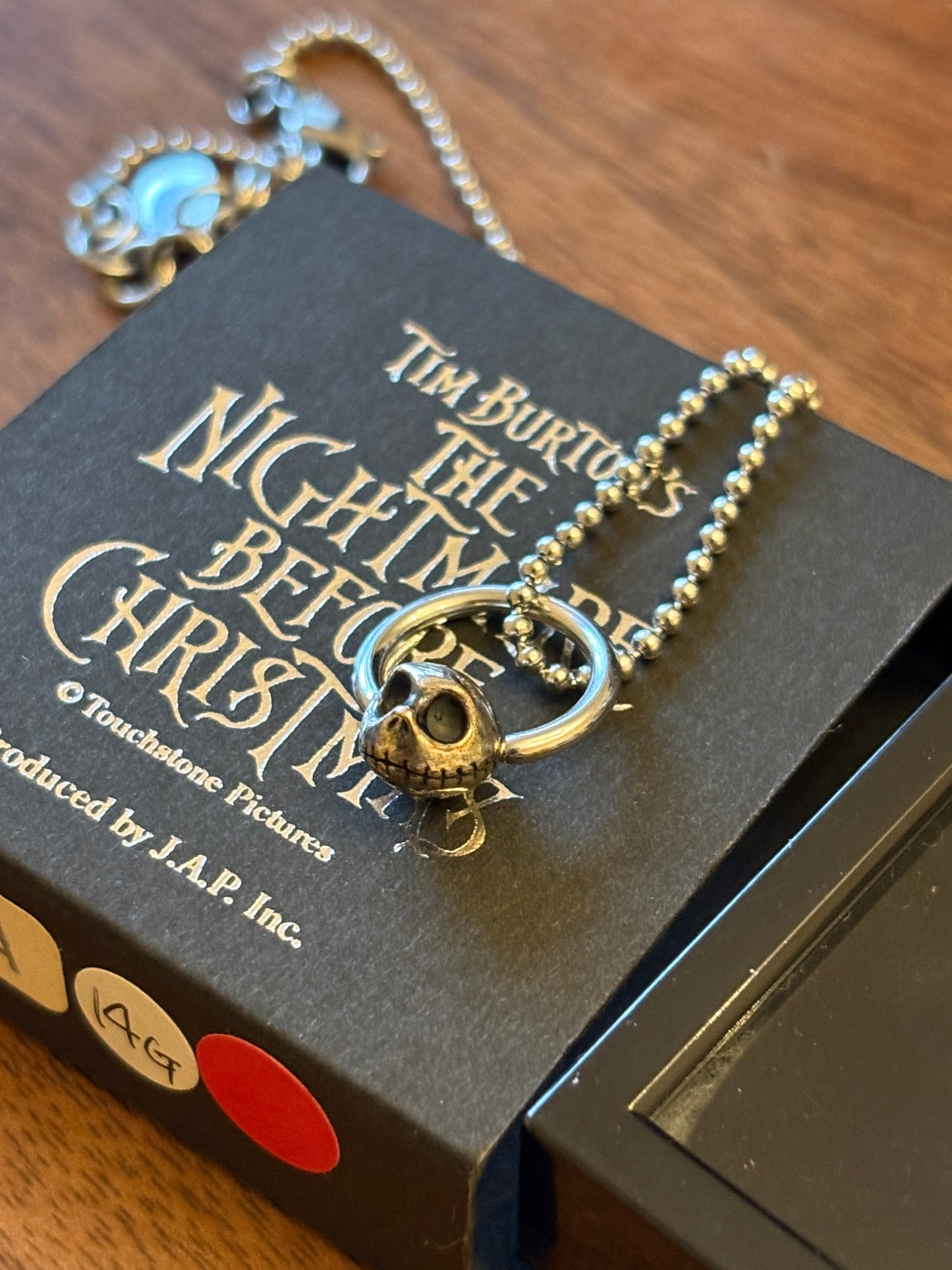 super rare vintage  JAP Studio nightmare before christmas  silver  925    necklace