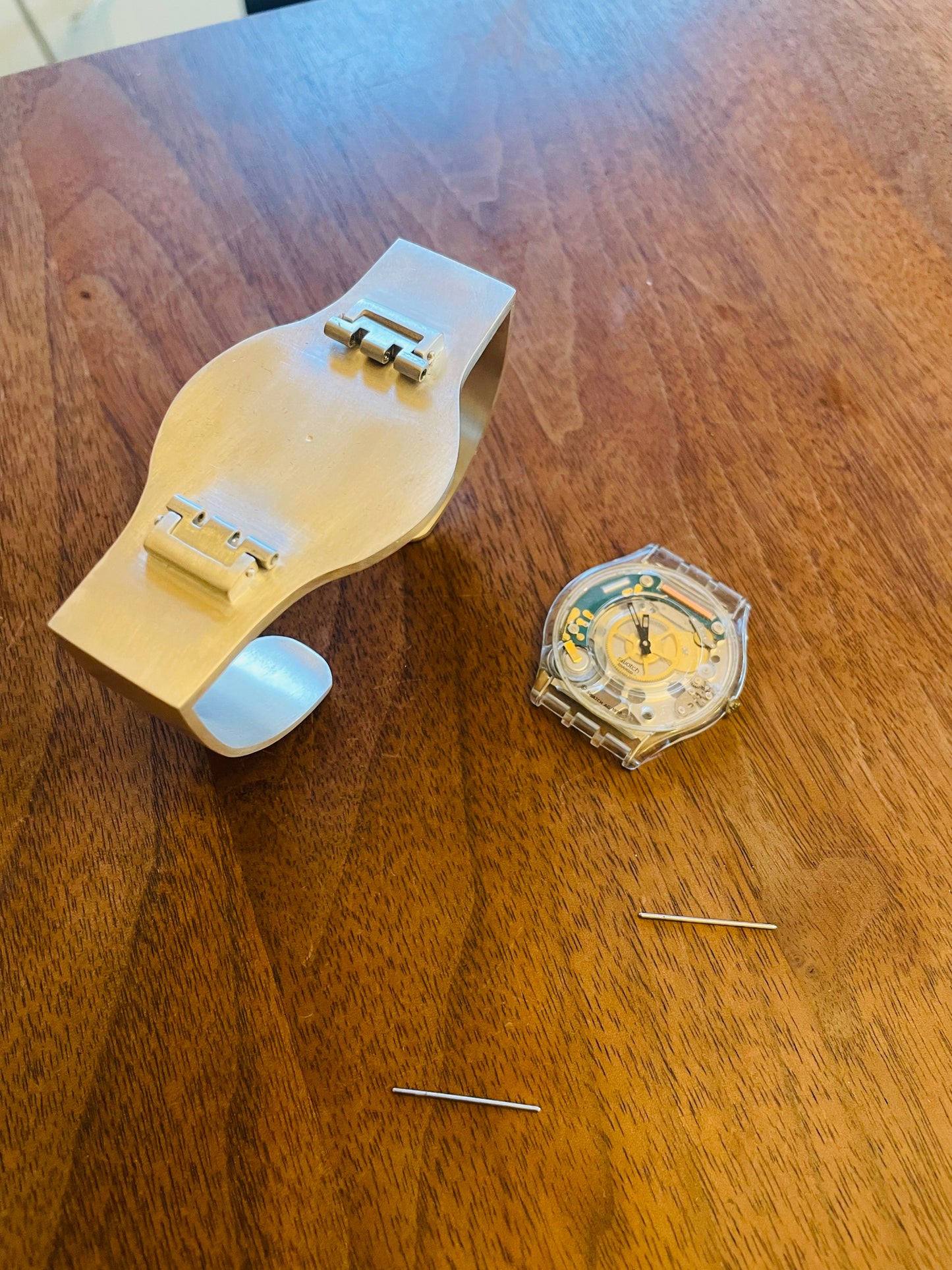 Special rare original silver bangle　vintage v  swatch