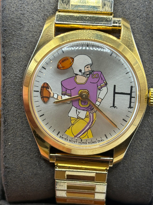Super rare 70s Rugby-themed manual-wind watch