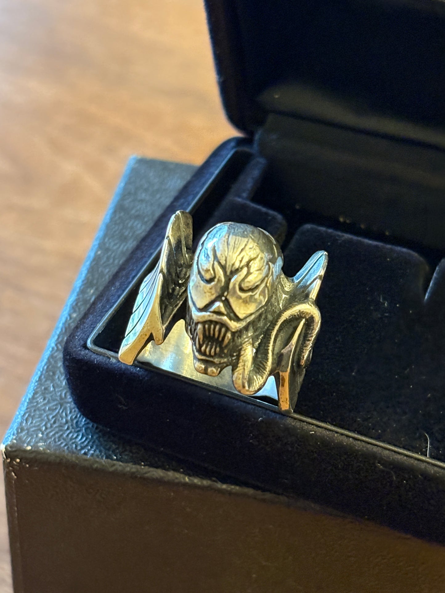 super rare vintage  JAP Studio  spiderman Venom silver  925 ring