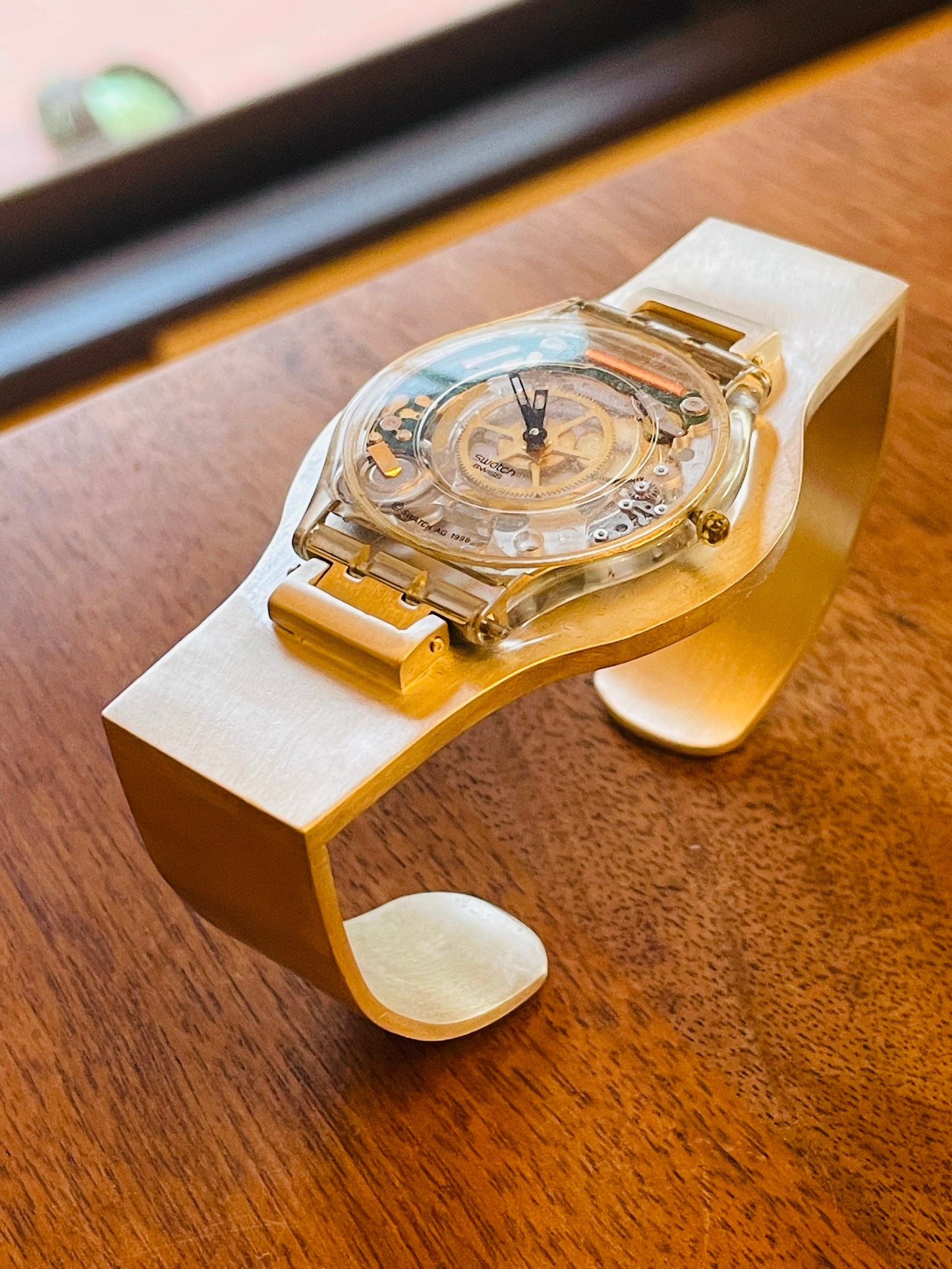 Special rare original silver bangle　vintage v  swatch