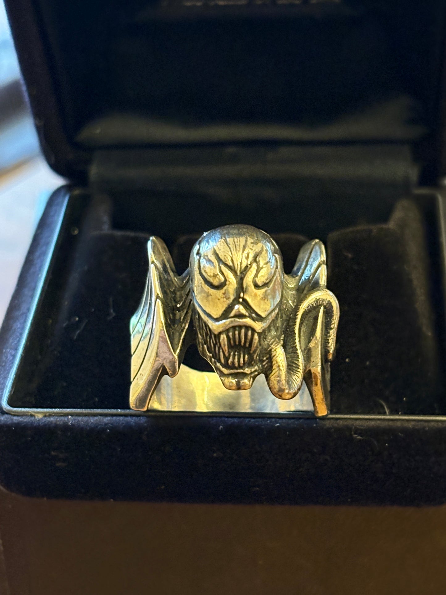 super rare vintage  JAP Studio  spiderman Venom silver  925 ring