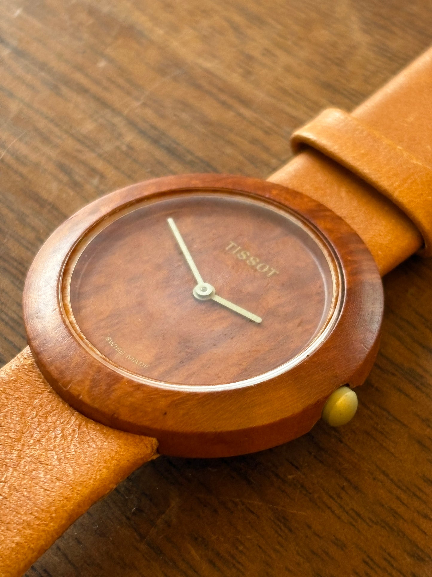 Vintage　super rare tissot wood watch