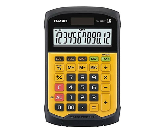Casio Waterproof and Dustproof Calculator, Mini Just Type, 12 Digits, WM-320MT-N