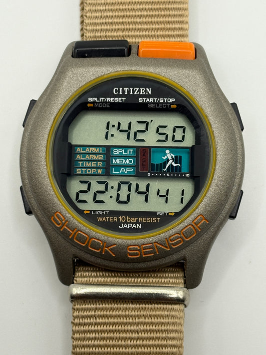 Super rare　80s vintage citizen SHOCK SENSOR d132-313071