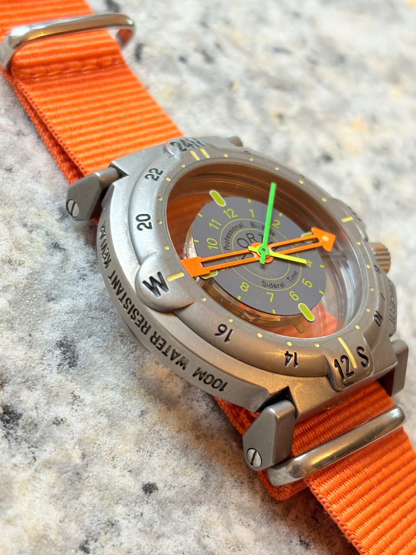 ultra special rare 1989s limited 1500 Yema Bipole Duopoly Trans-Antarctic Titanium Quartz Watch